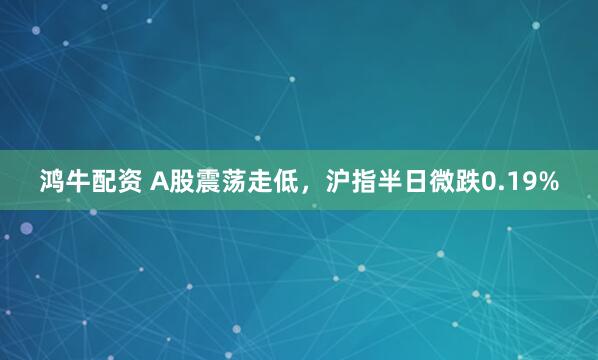鸿牛配资 A股震荡走低，沪指半日微跌0.19%