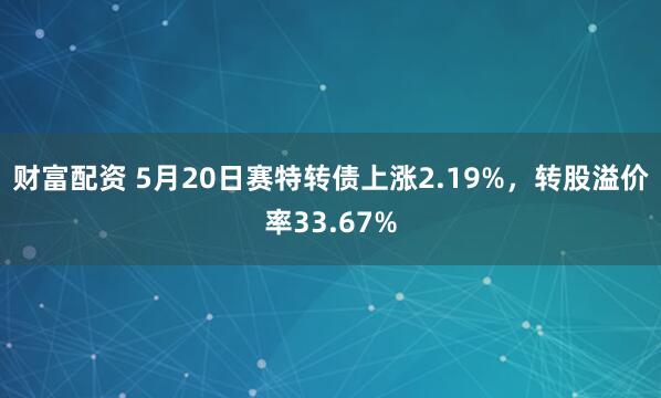 财富配资 5月20日赛特转债上涨2.19%，转股溢价率33.67%