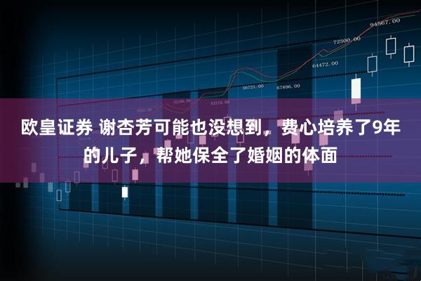 欧皇证券 谢杏芳可能也没想到，费心培养了9年的儿子，帮她保全了婚姻的体面